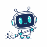 Robot cleaning up with broom